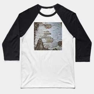 rustic scandinavian nature tree bark white birch Baseball T-Shirt